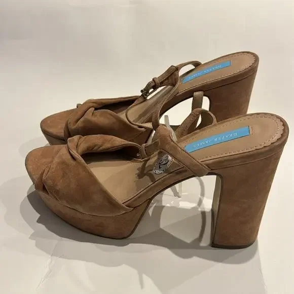 Draper James NWT Platform Suede Sandals in a Tan color, few smudges, no Box. - Picture 10 of 16